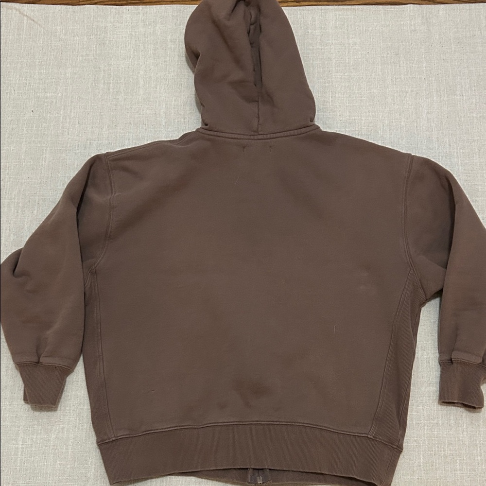 Quince Hoodie Women’s XS Taupe Organic Cotton Zip Up Super Soft - Picture 7 of 12